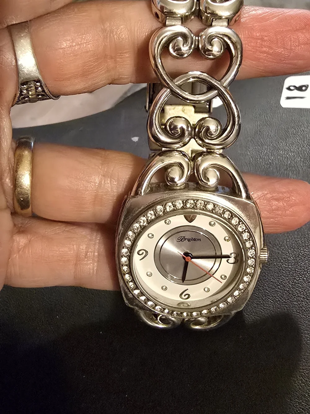 Brighton Silver Heart Accent Women's Bracelet Watch - Silver